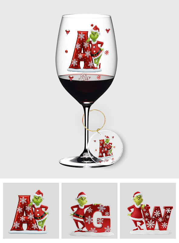 Joyeux Noël - Verre à vin de Noël personnalisé avec étole et longue tige