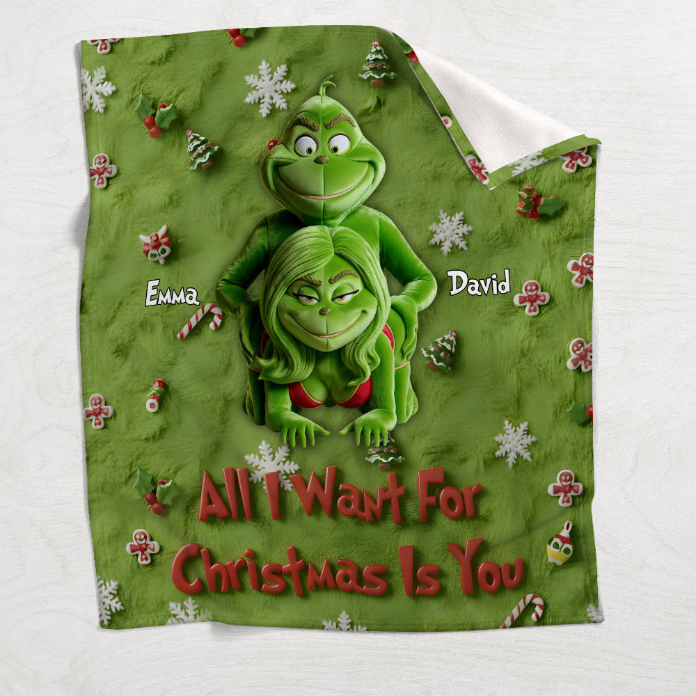 Merry Grinchmas - Personalized Stole Christmas Blanket
