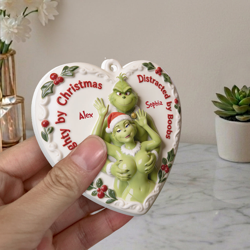 Naughty Couple Grinchmas - Personalized Stole Christmas Premium 3D Ornament
