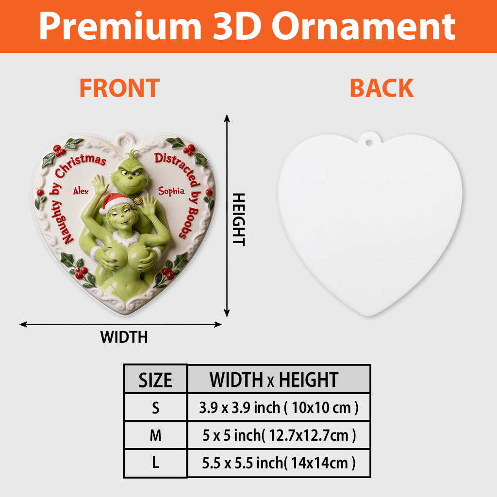 Naughty Couple Grinchmas - Personalized Stole Christmas Premium 3D Ornament