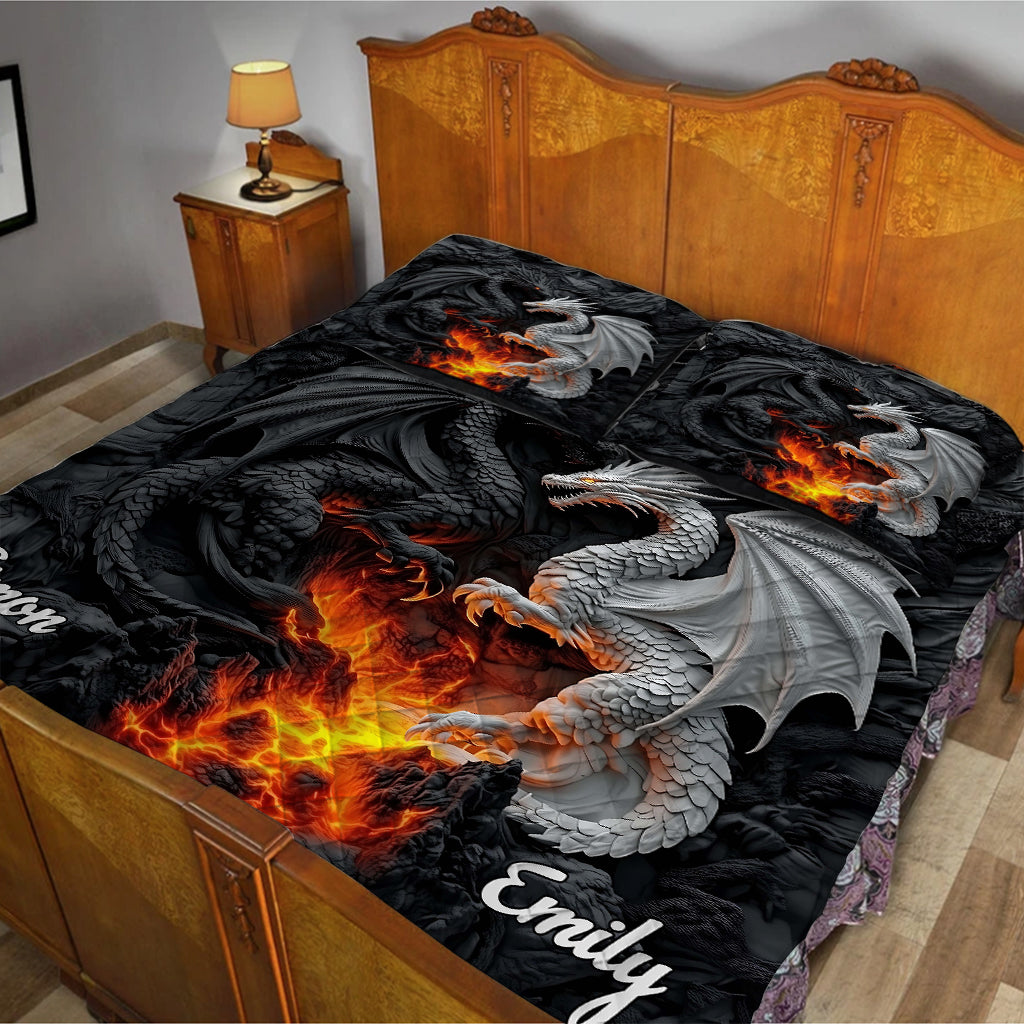 You And Me We Got This - Personalized Dragon Quilt Set