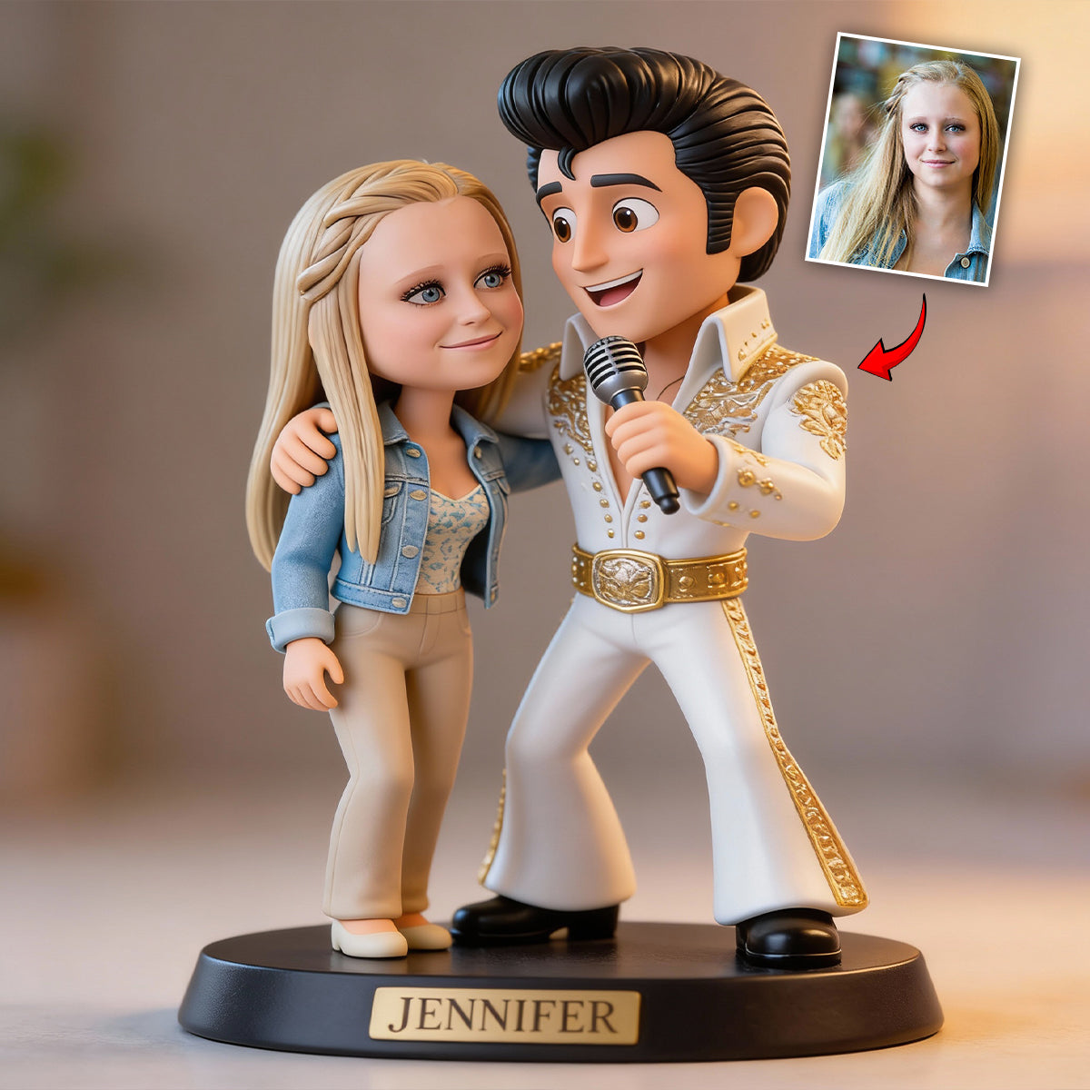 Il doit y avoir une lumière qui brille plus fort quelque part - Plaque acrylique personnalisée « Roi du Rock and Roll »