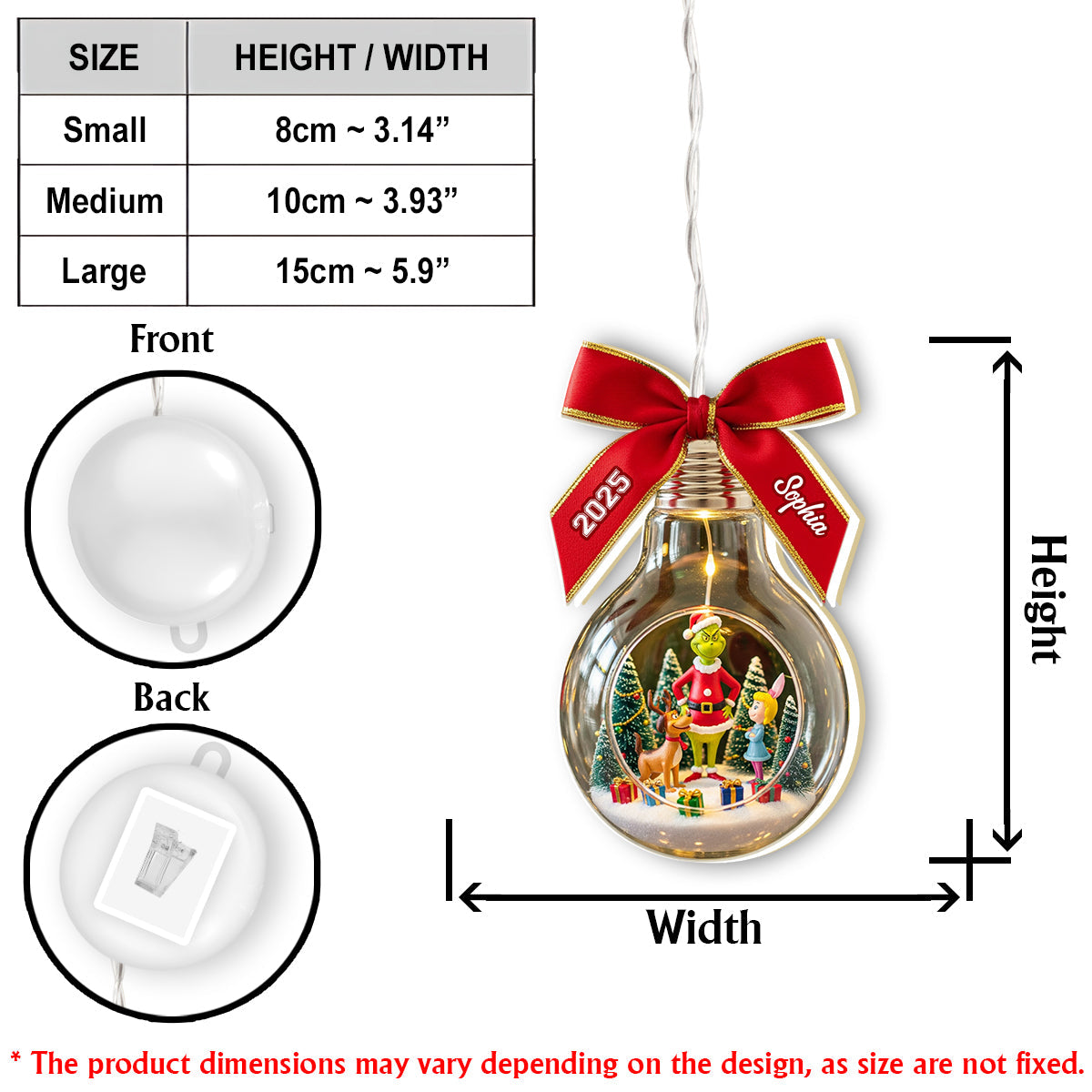 Joyeux Grinchmas - Étole de Noël personnalisée avec lumière LED