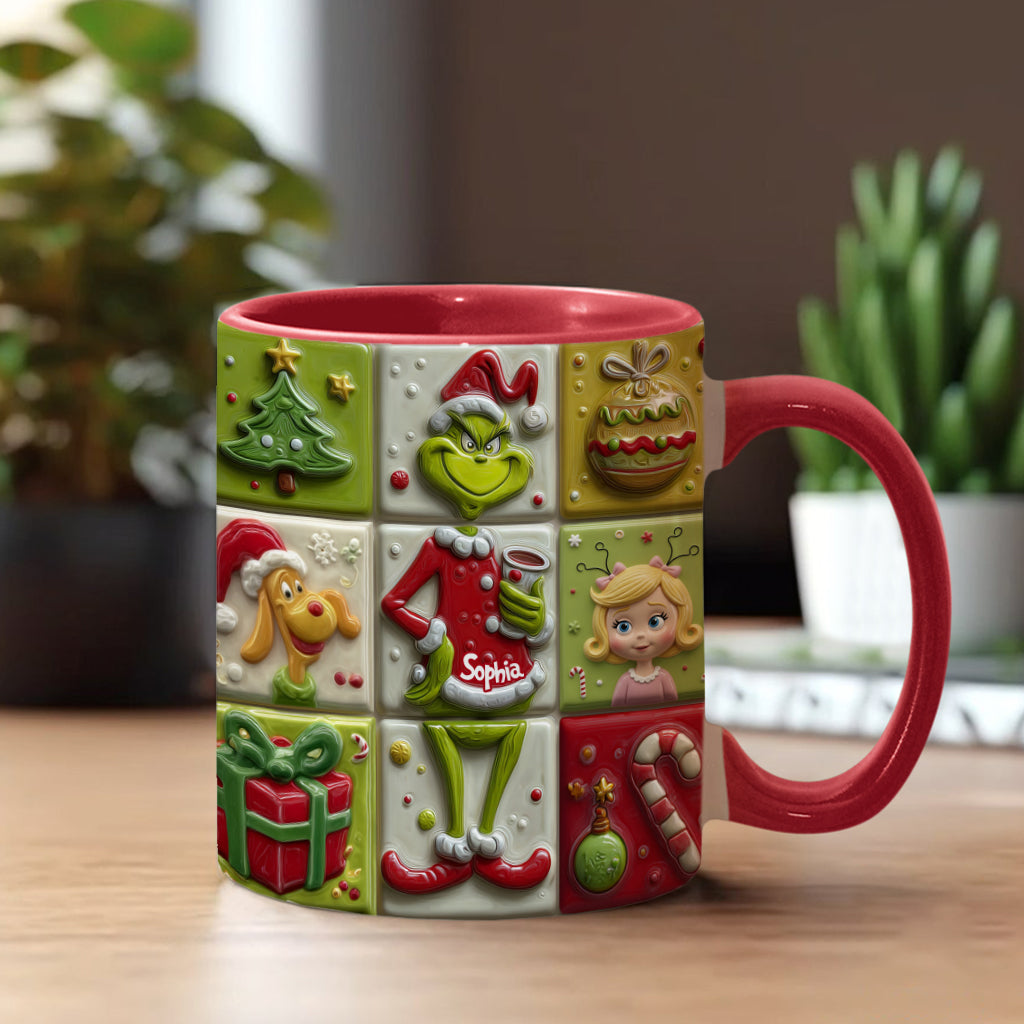 The Green Mischief - Personalized Stole Christmas Accent Mug