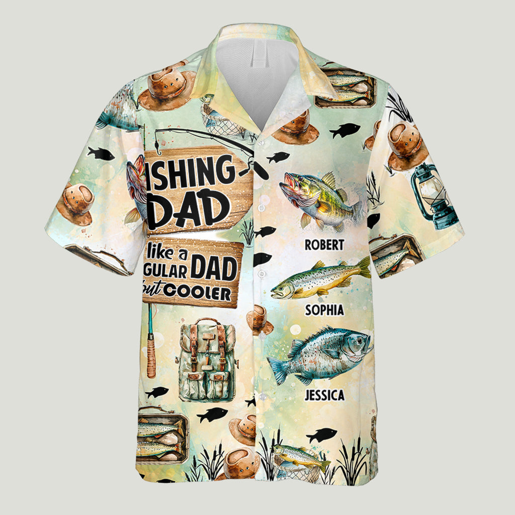 Papa pêcheur - Chemise hawaïenne de pêche personnalisée