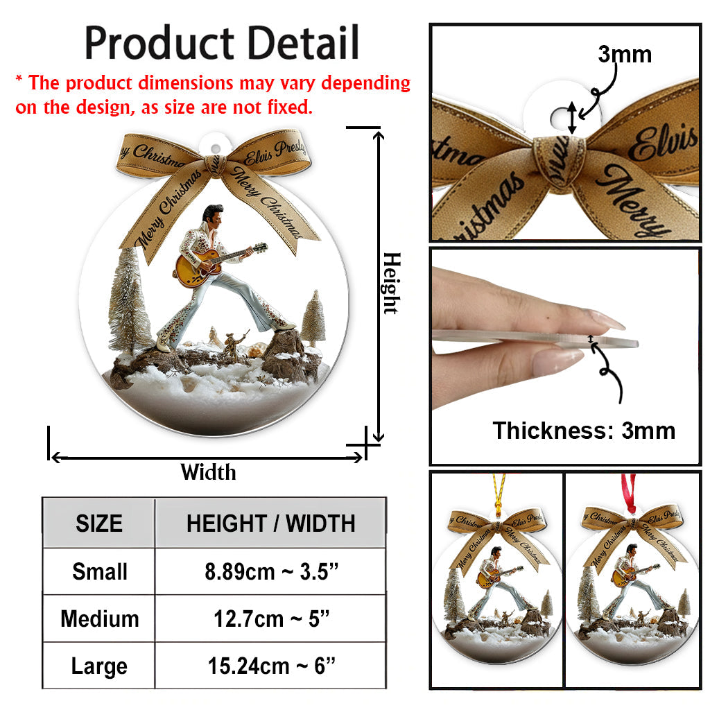 Joyeux Noël Roi du Rock - Ornement transparent personnalisé Roi du Rock and Roll