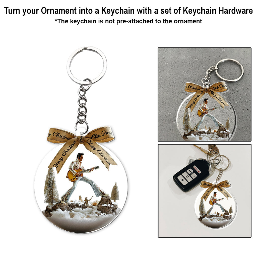 Joyeux Noël Roi du Rock - Ornement transparent personnalisé Roi du Rock and Roll