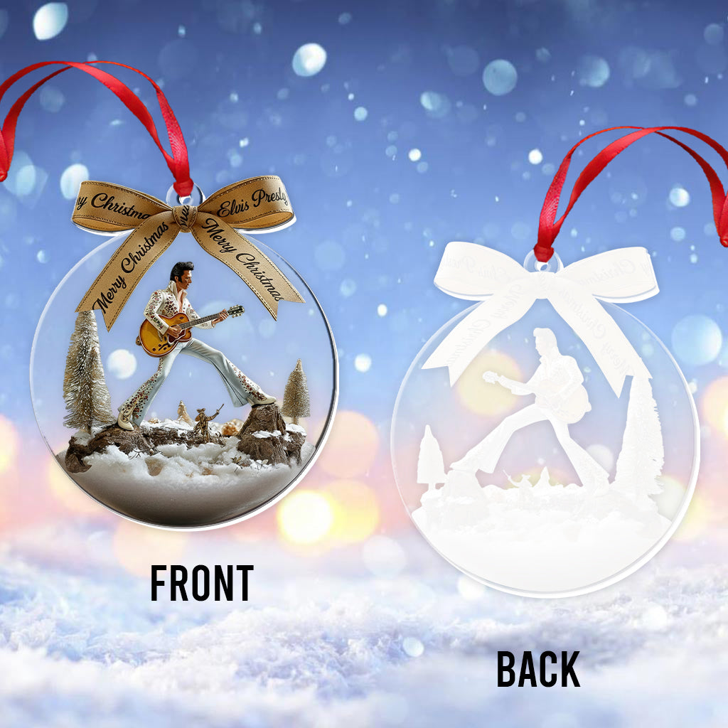 Joyeux Noël Roi du Rock - Ornement transparent personnalisé Roi du Rock and Roll