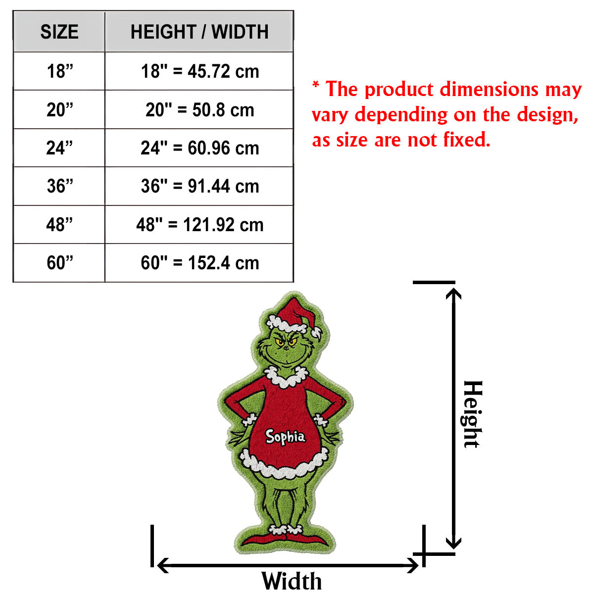 Joyeux Grinchmas - Étole de Noël personnalisée Tapis touffeté antidérapant