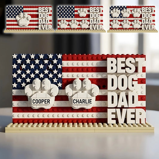 Meilleur papa de chien au monde - Plaque acrylique personnalisée en forme de chien