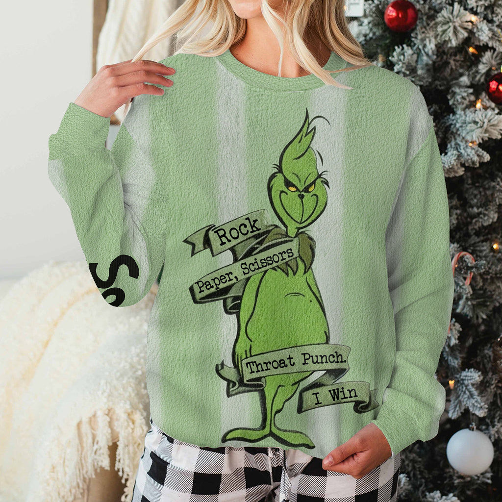 Rock Paper Scissors - Personalized Stole Christmas Ugly Sweater