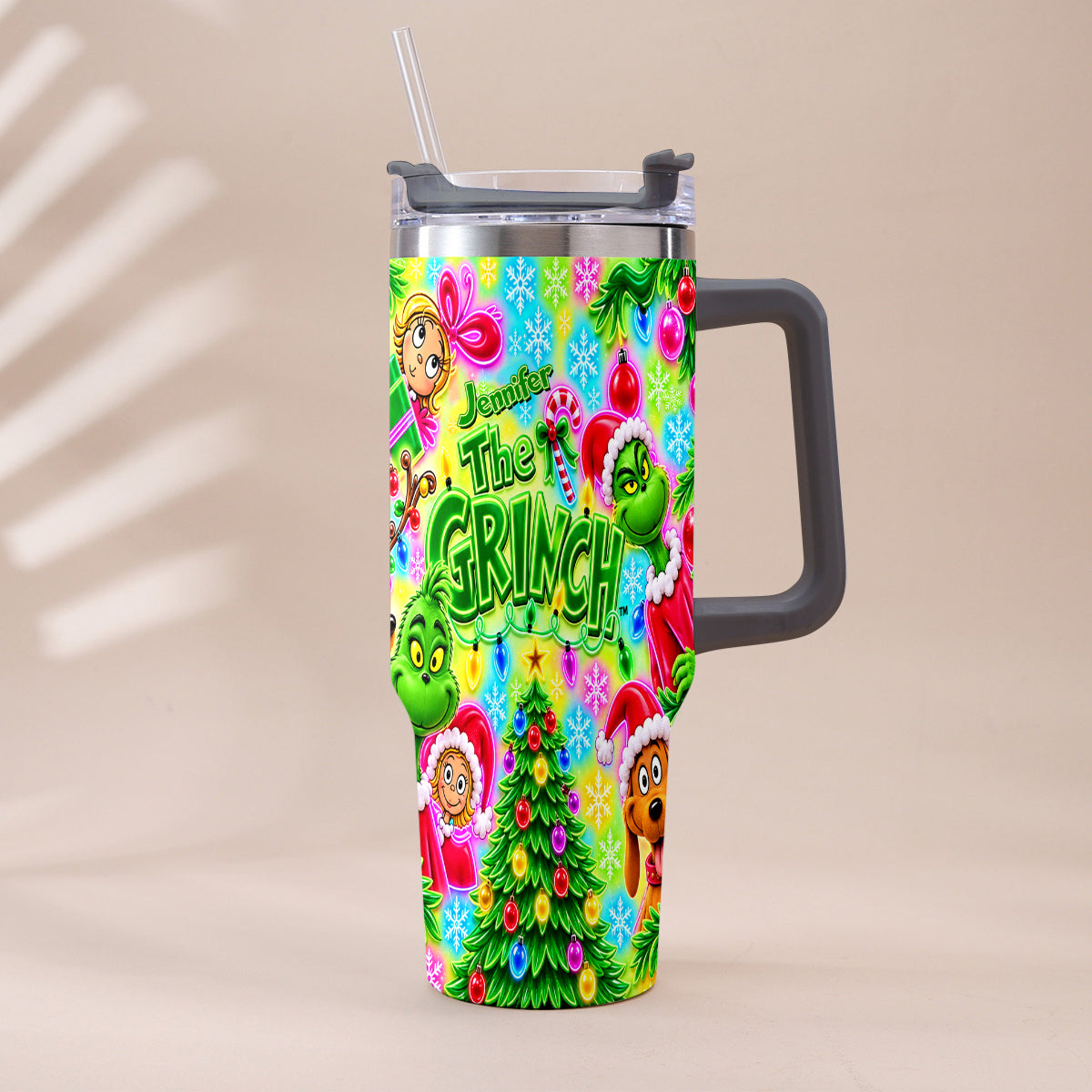It's Time - Personalized Stole Christmas Tumbler With Plush Charm