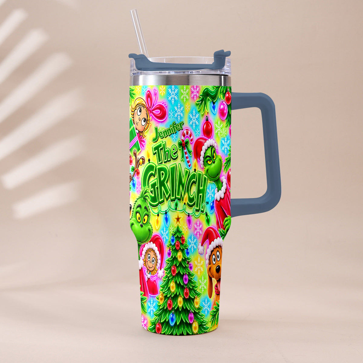 It's Time - Personalized Stole Christmas Tumbler With Plush Charm