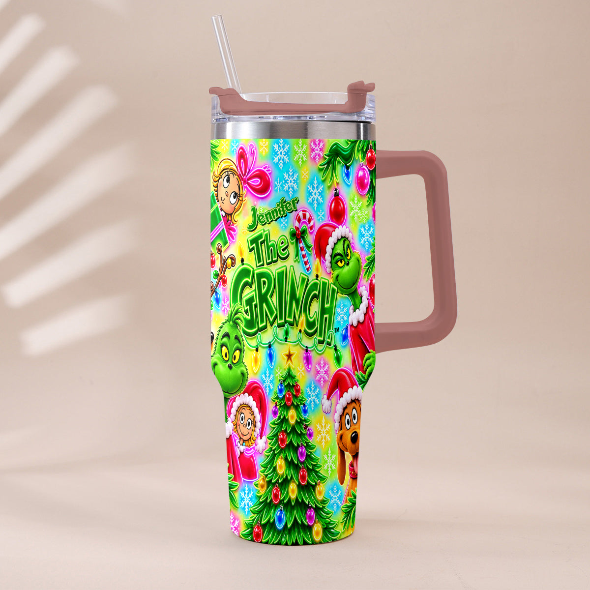 It's Time - Personalized Stole Christmas Tumbler With Plush Charm
