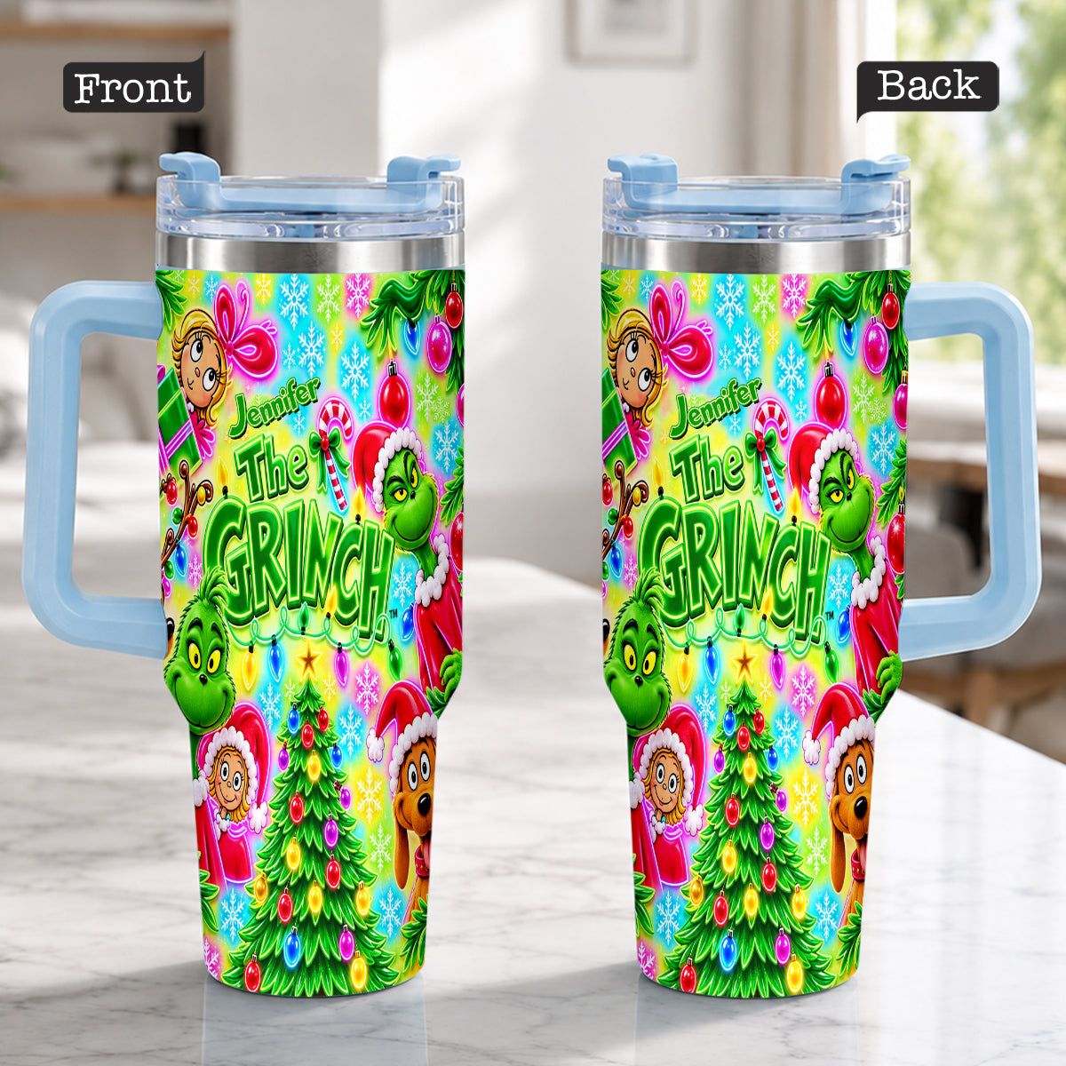 It's Time - Personalized Stole Christmas Tumbler With Plush Charm