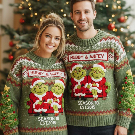 Fêtes en couple - Étole de Noël personnalisée et pull moche