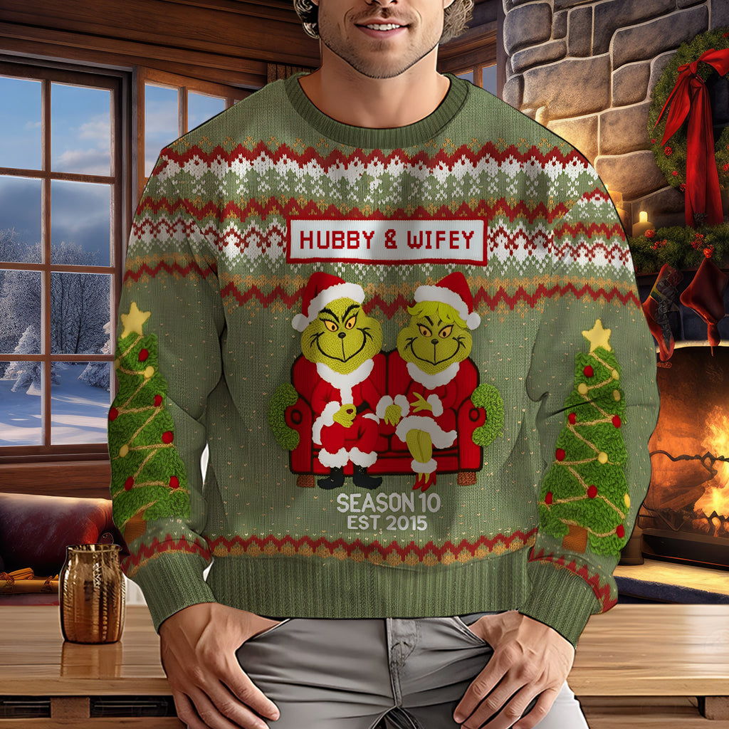 Fêtes en couple - Étole de Noël personnalisée et pull moche