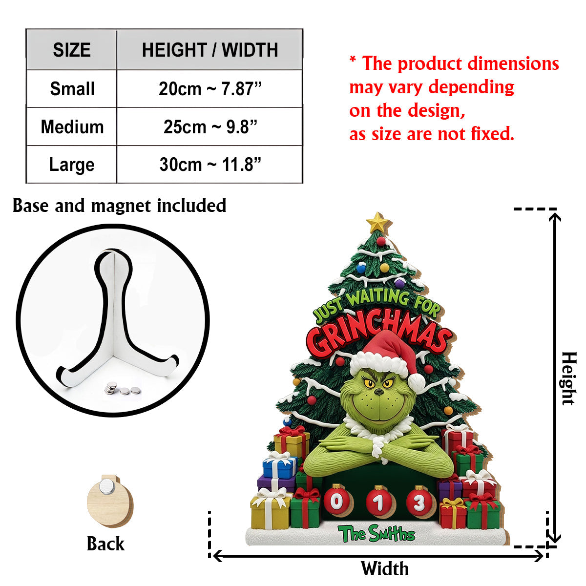 Just Waiting For Grinchmas - Personalized Stole Christmas Interchangeable Plaque