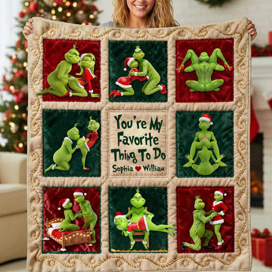 Merry Grinchmas - Personalized Stole Christmas Blanket