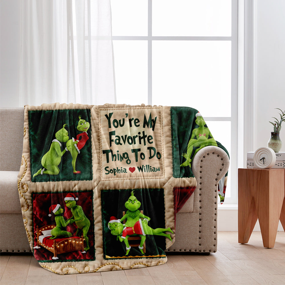 Merry Grinchmas - Personalized Stole Christmas Blanket