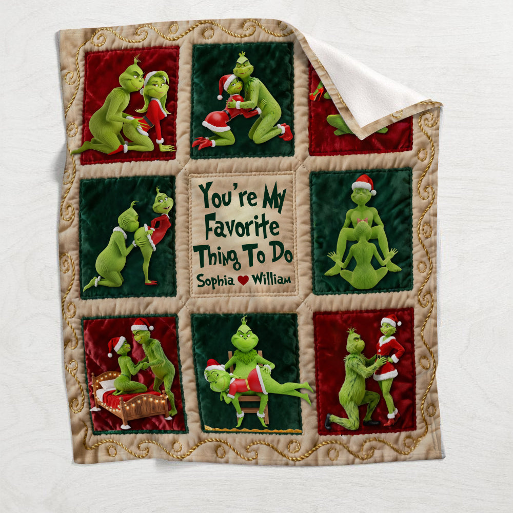 Merry Grinchmas - Personalized Stole Christmas Blanket