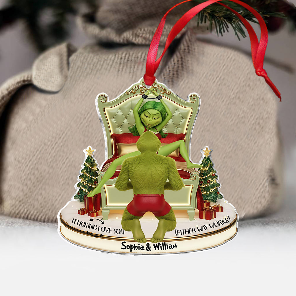 Green Monster Couple Christmas Movie - Personalized Stole Christmas Ornament