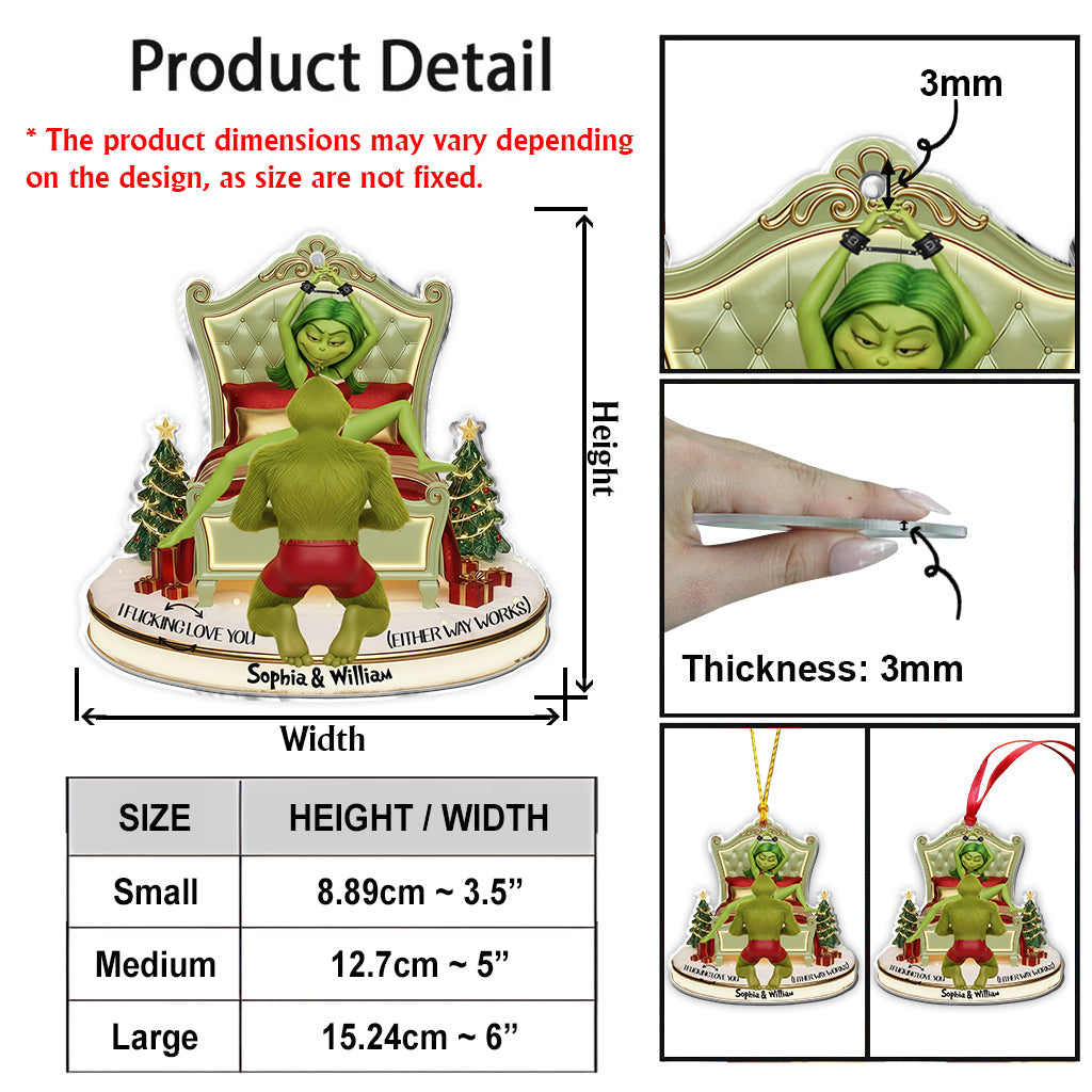 Green Monster Couple Christmas Movie - Personalized Stole Christmas Ornament