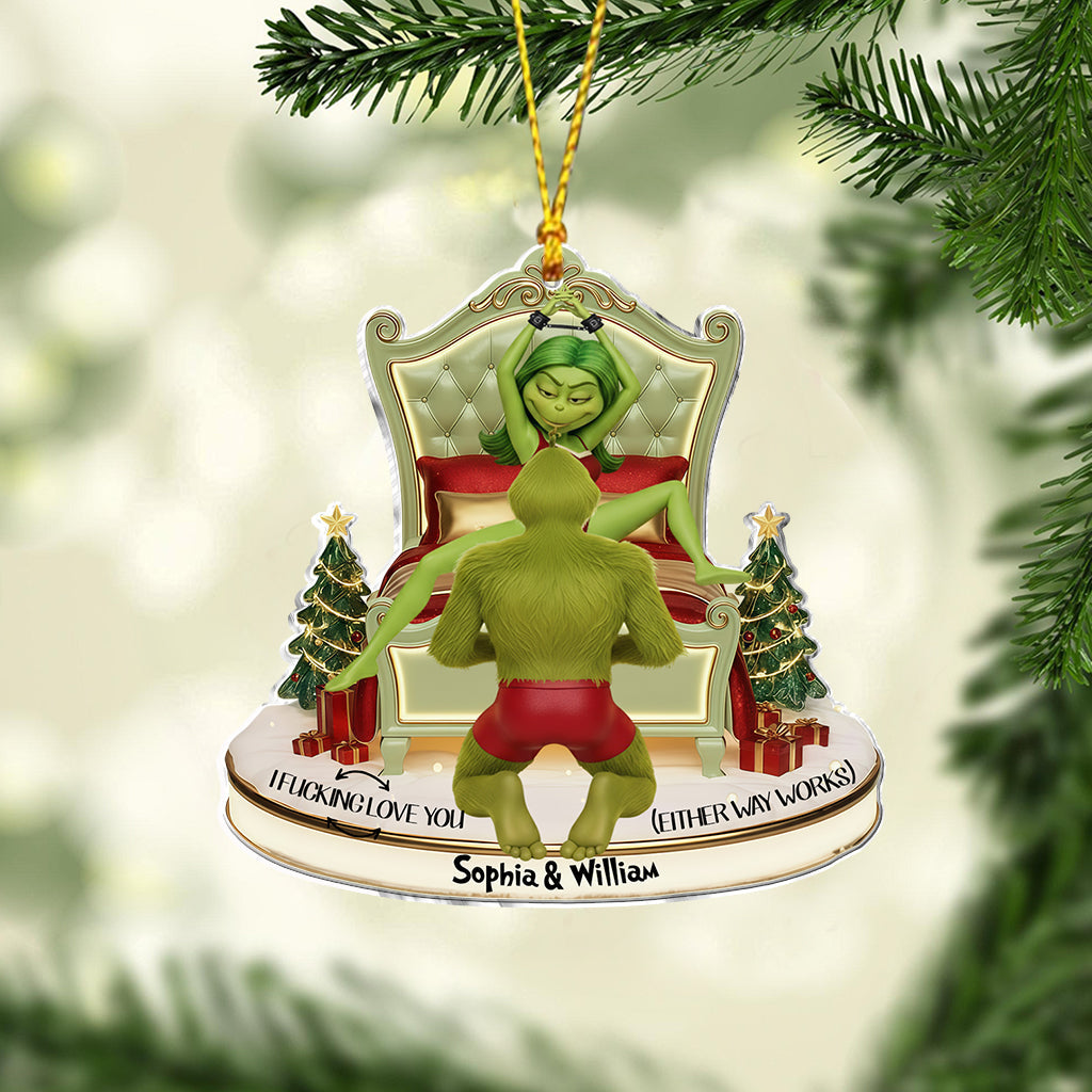 Green Monster Couple Christmas Movie - Personalized Stole Christmas Ornament
