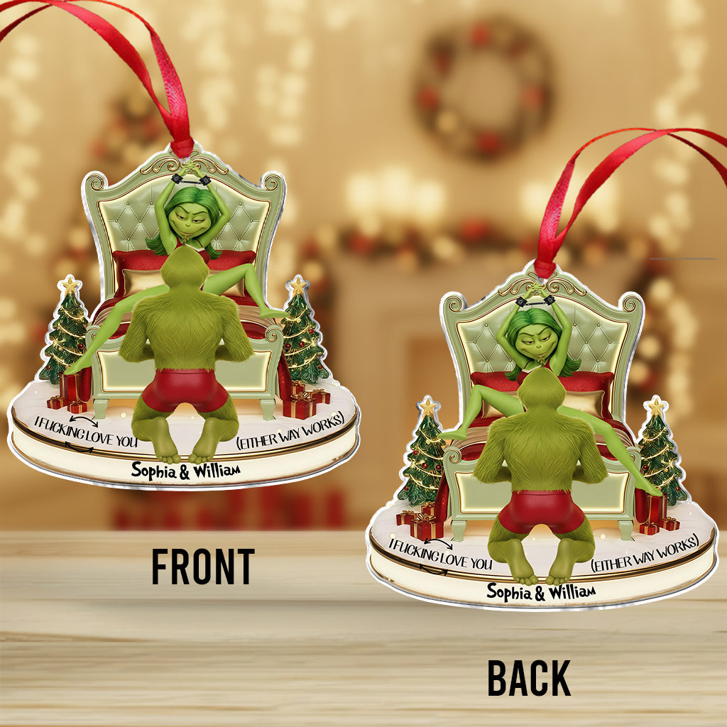 Green Monster Couple Christmas Movie - Personalized Stole Christmas Ornament