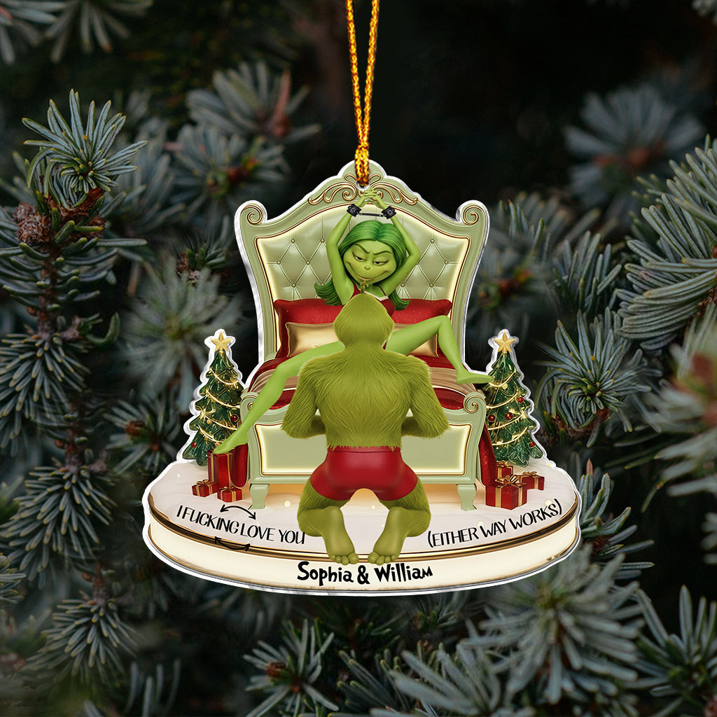 Green Monster Couple Christmas Movie - Personalized Stole Christmas Ornament
