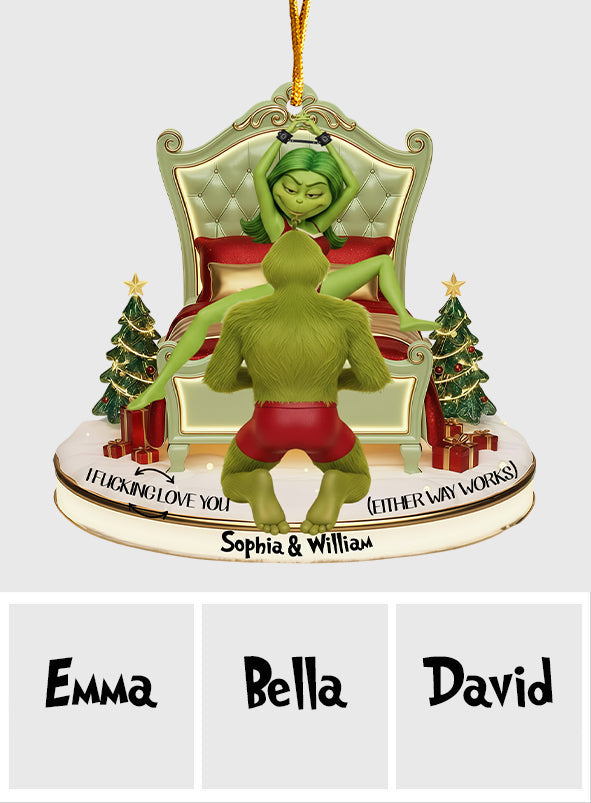 Green Monster Couple Christmas Movie - Personalized Stole Christmas Ornament