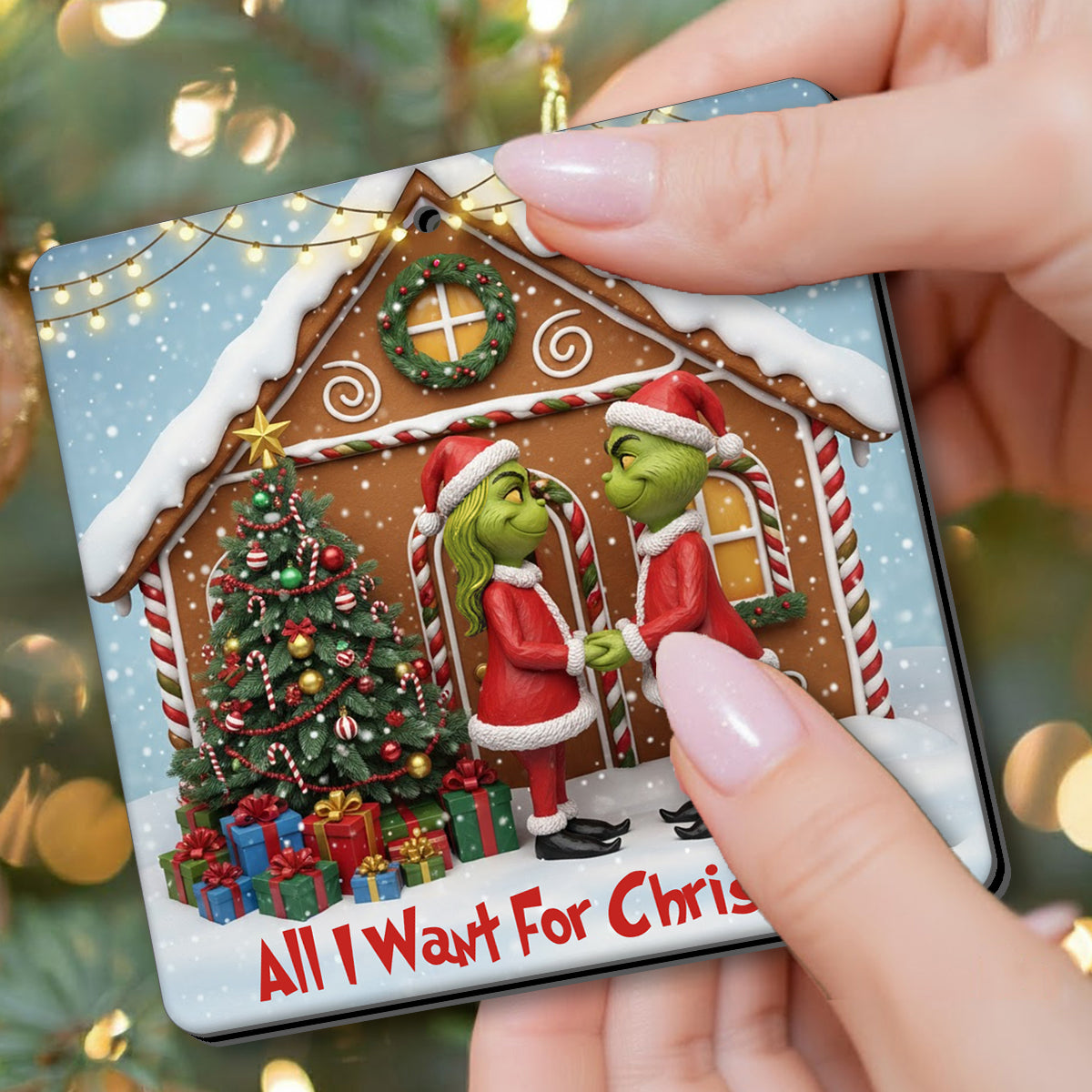 All I Want For Christmas Is You - Personalized Stole Christmas Lenticular Ornament