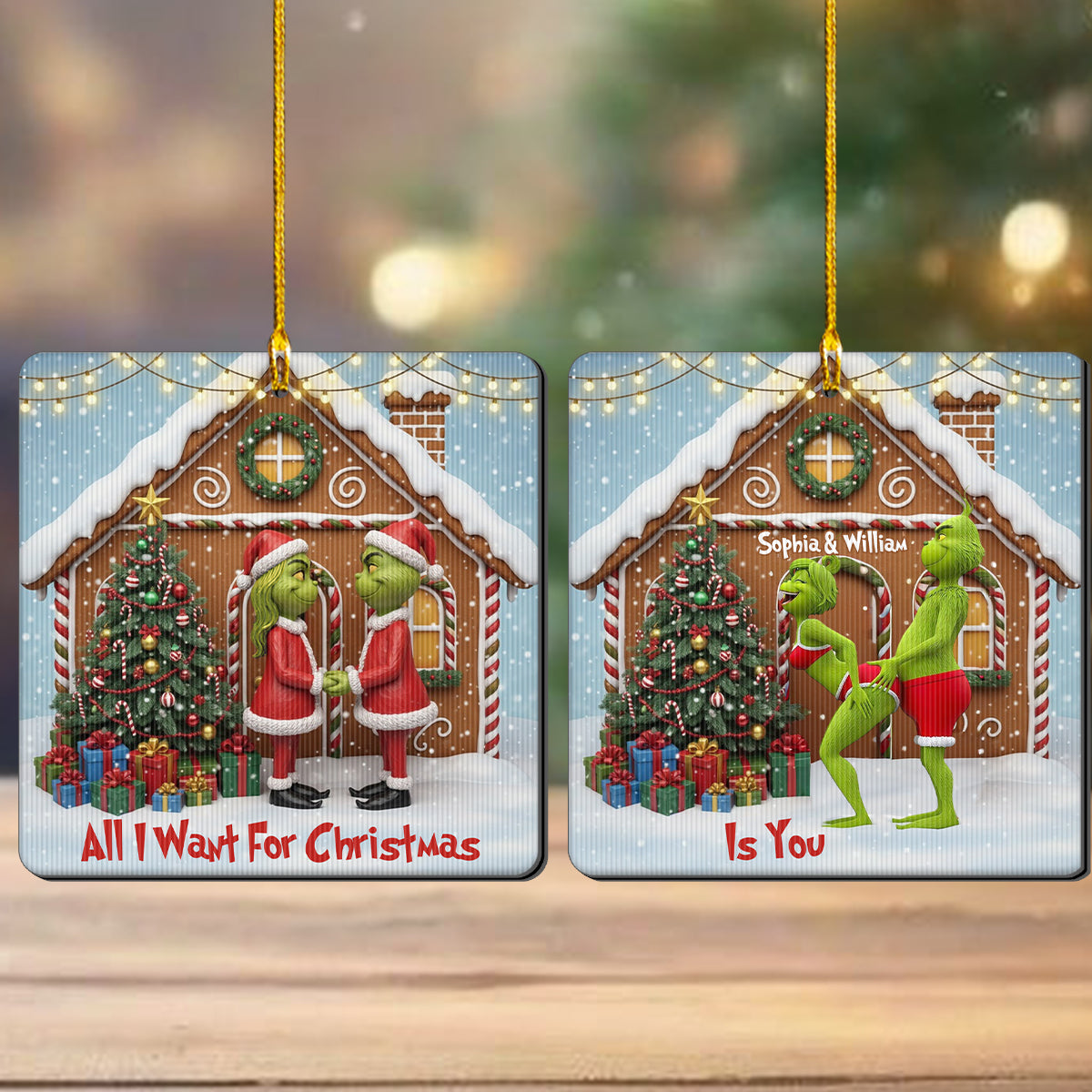 All I Want For Christmas Is You - Personalized Stole Christmas Lenticular Ornament