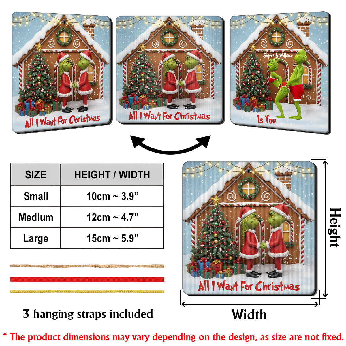 All I Want For Christmas Is You - Personalized Stole Christmas Lenticular Ornament