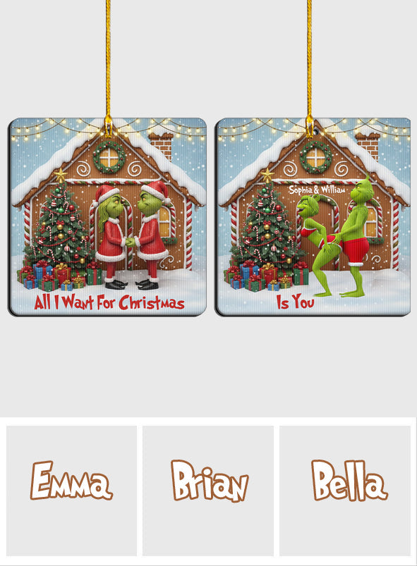 All I Want For Christmas Is You - Personalized Stole Christmas Lenticular Ornament