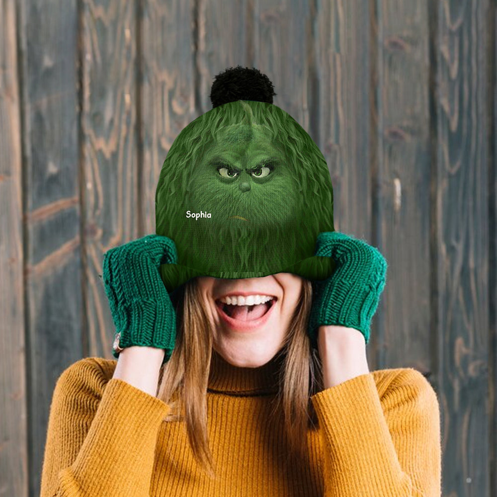 Je déteste les gens - Grinchmas - Bonnet de Noël personnalisé avec étole