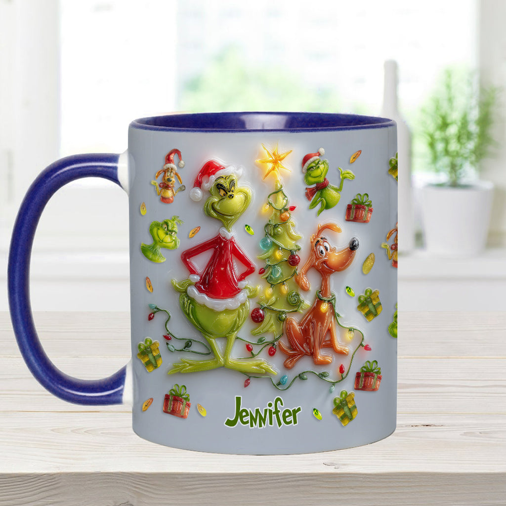 Joyeux Noël Vert - Mug décoratif personnalisé avec étole