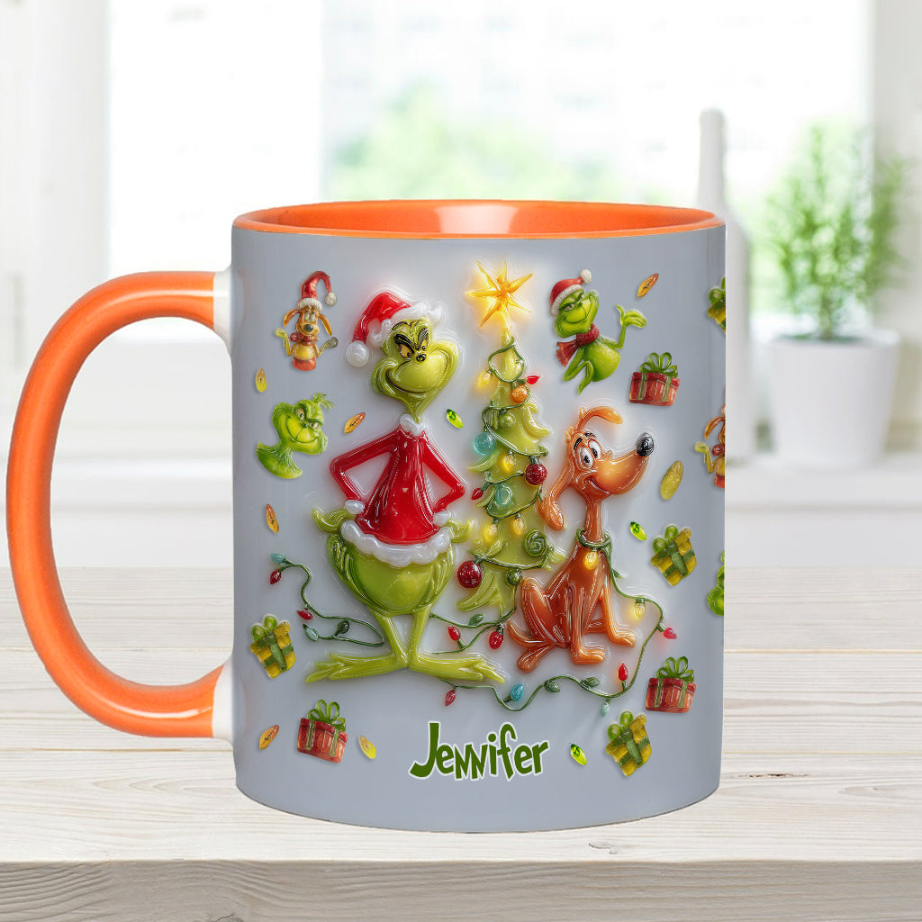 Joyeux Noël Vert - Mug décoratif personnalisé avec étole
