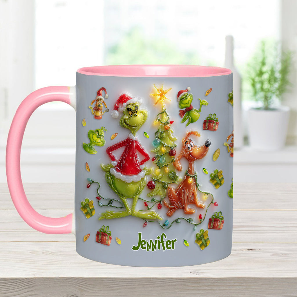 Joyeux Noël Vert - Mug décoratif personnalisé avec étole