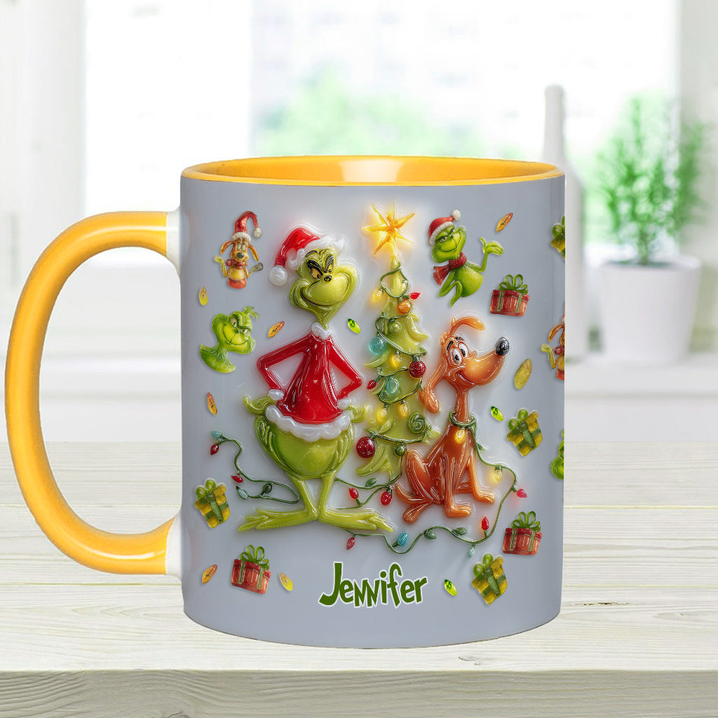 Joyeux Noël Vert - Mug décoratif personnalisé avec étole