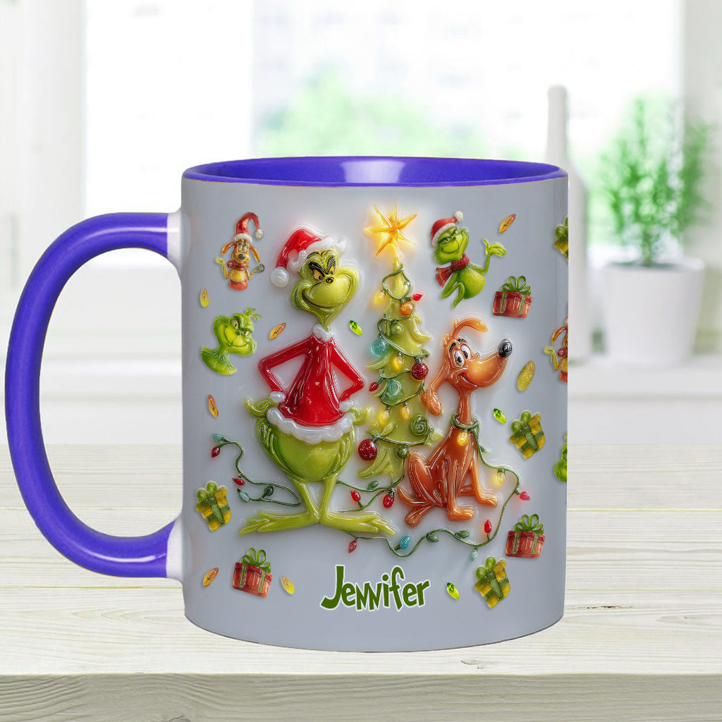 Joyeux Noël Vert - Mug décoratif personnalisé avec étole