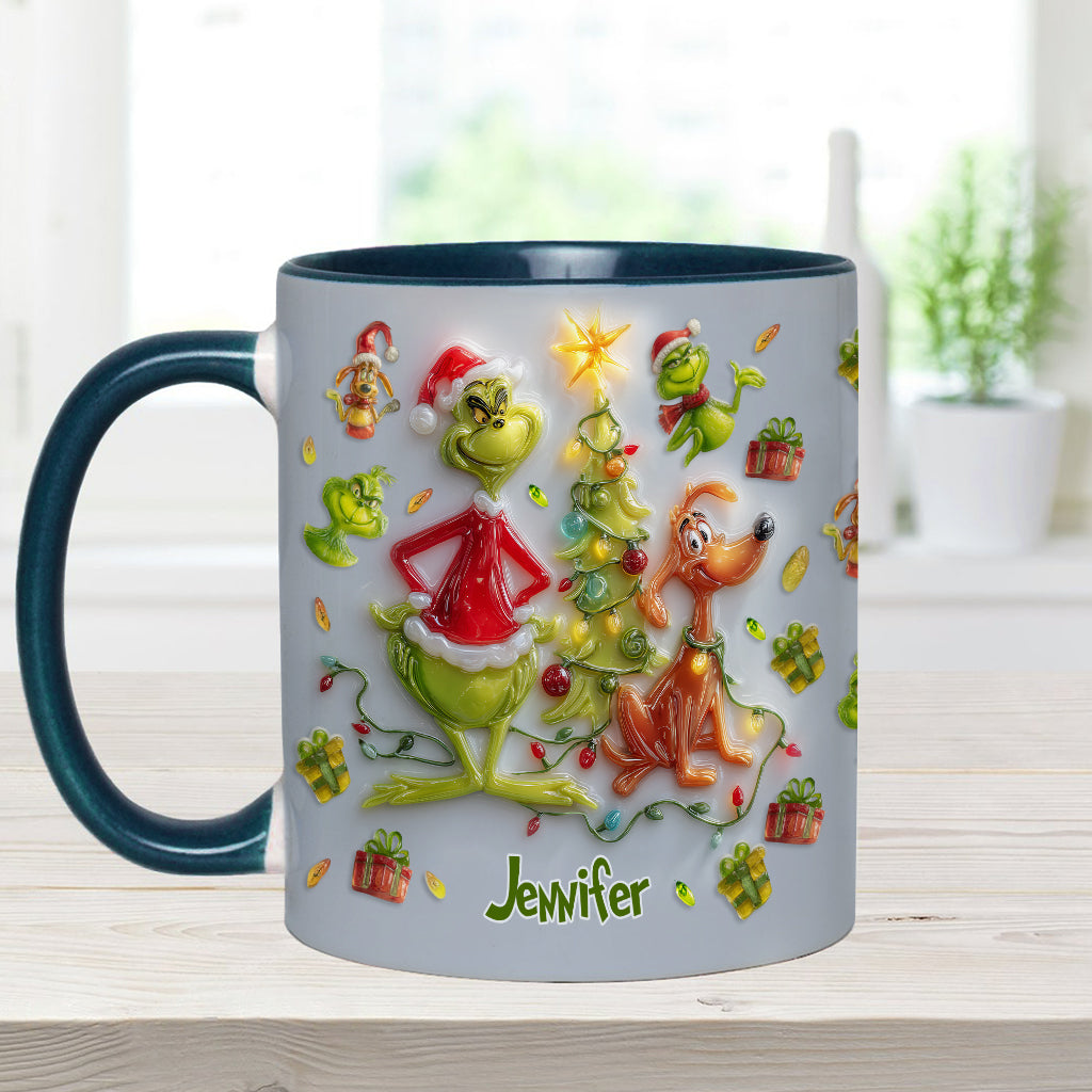 Joyeux Noël Vert - Mug décoratif personnalisé avec étole