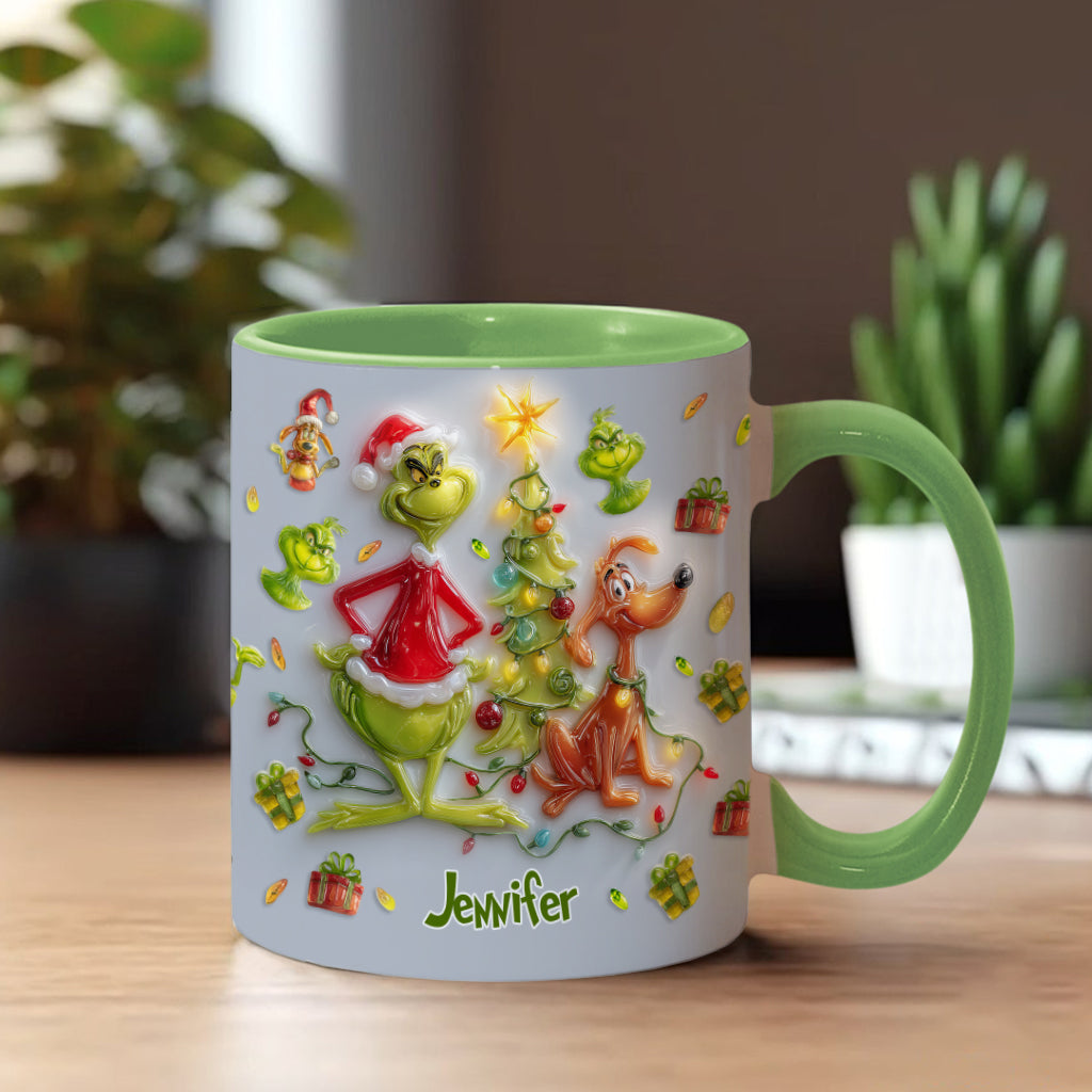 Joyeux Noël Vert - Mug décoratif personnalisé avec étole