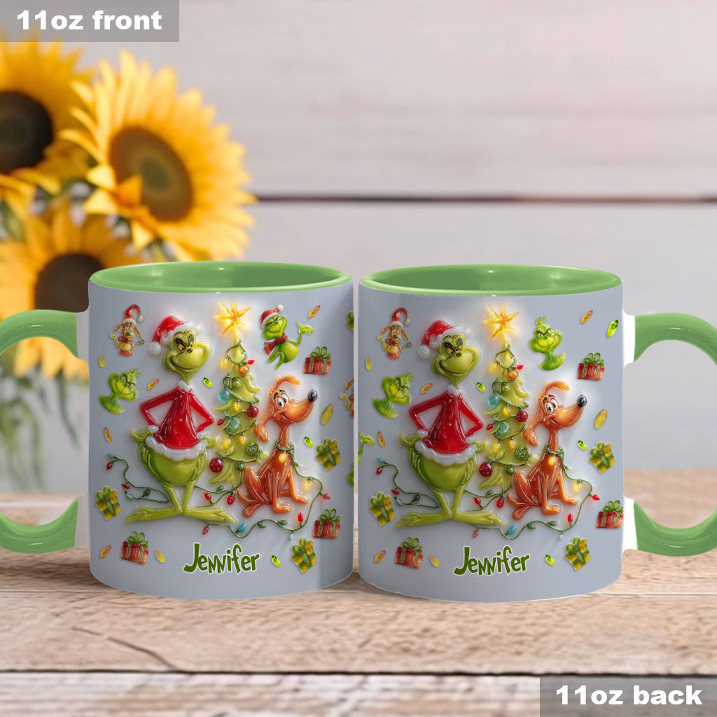 Joyeux Noël Vert - Mug décoratif personnalisé avec étole
