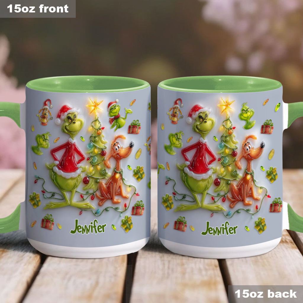 Joyeux Noël Vert - Mug décoratif personnalisé avec étole