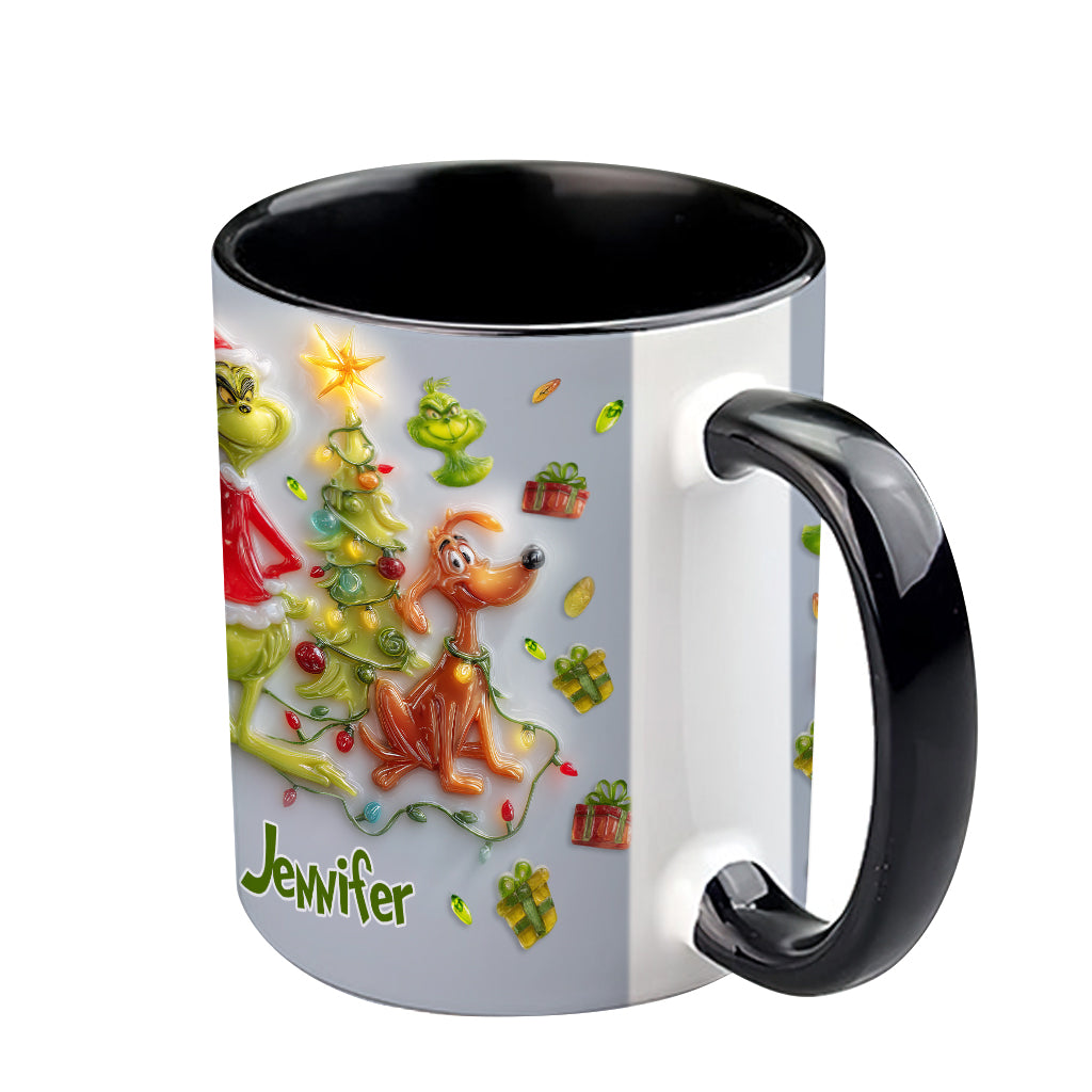 Joyeux Noël Vert - Mug décoratif personnalisé avec étole