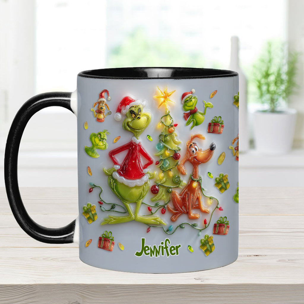 Joyeux Noël Vert - Mug décoratif personnalisé avec étole