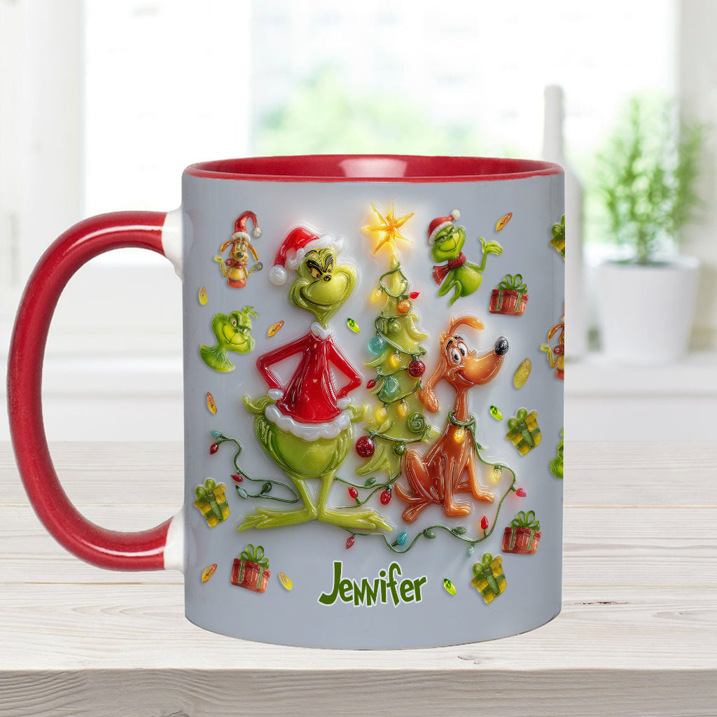 Joyeux Noël Vert - Mug décoratif personnalisé avec étole