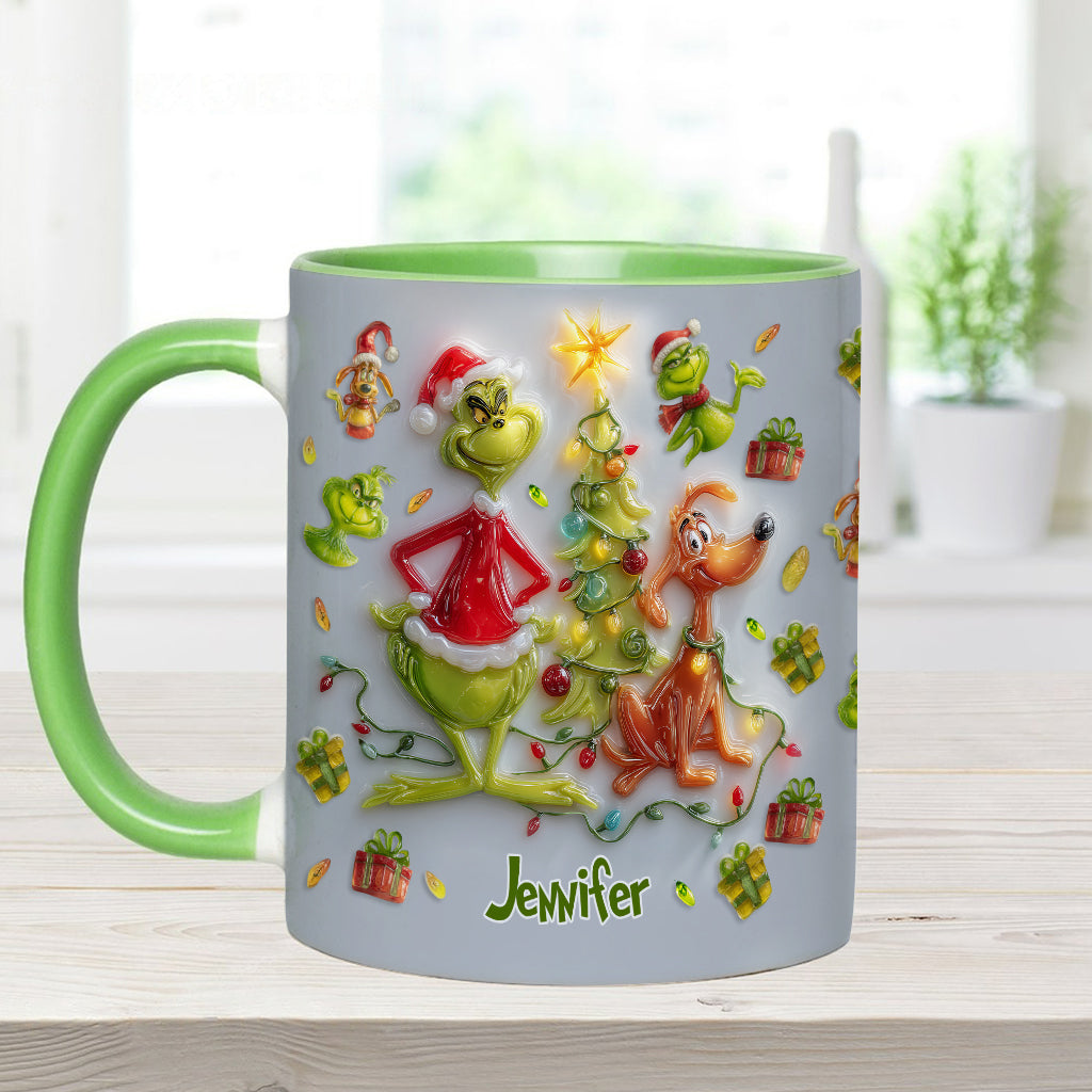 Joyeux Noël Vert - Mug décoratif personnalisé avec étole