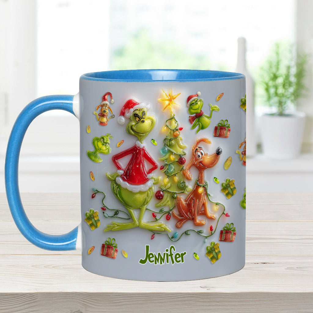 Joyeux Noël Vert - Mug décoratif personnalisé avec étole